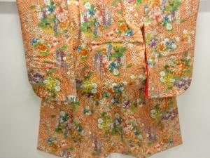 花模様子供着物・被布セット（内袖付き）